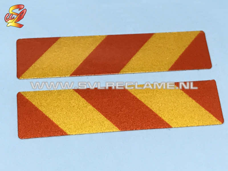 decal sticker bord gevaar marking markering chevron oranje geel spatbord fender 40x10 mm www_svlreclame_nl