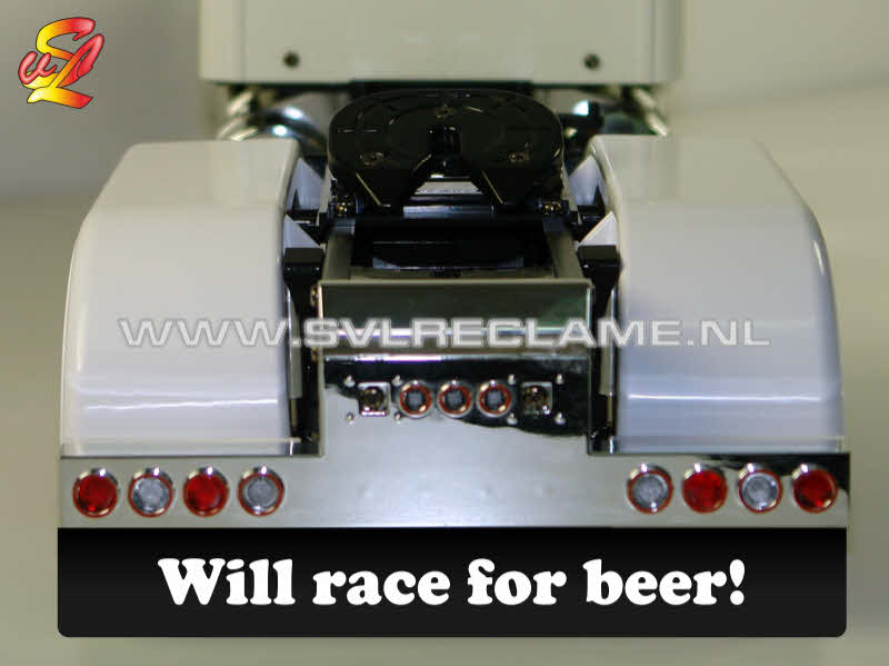 mudflap for tamiya grand hauler spatlap - will race for beer - www_svlreclame_nl